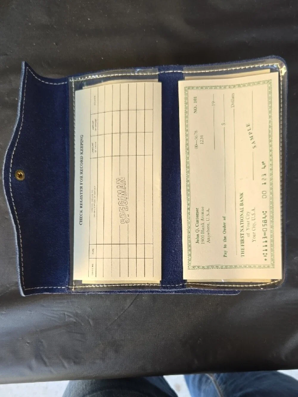 Vintage NWT Blue Suede Leather Wallet - Classic Bifold